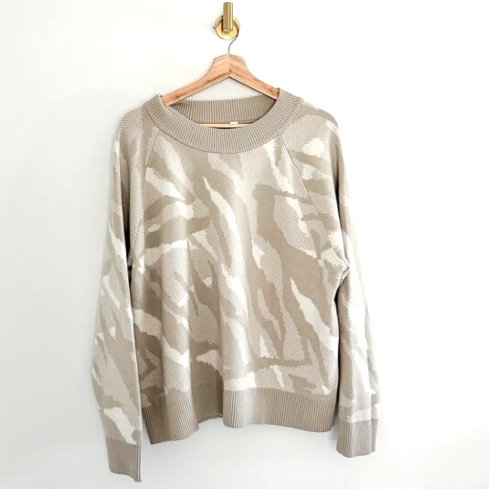 Athleta Jacquared Textured Cream Merino Wool Blend Size XS - Picture 4 of 8
